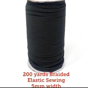 200Yards Flat Braided Elastic Sewing 5mm Width